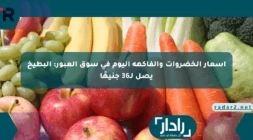 أسعار الخضروات والفاكهة اليوم في سوق العبور: البطيخ يصل لـ36 جنيهًا